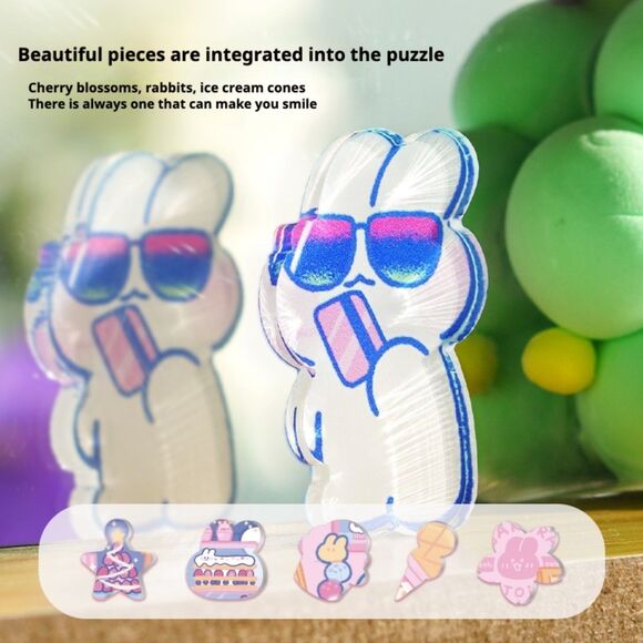 Sakura Sweet Dessert Cart Acrylic Puzzle  - Picture 4 of 5